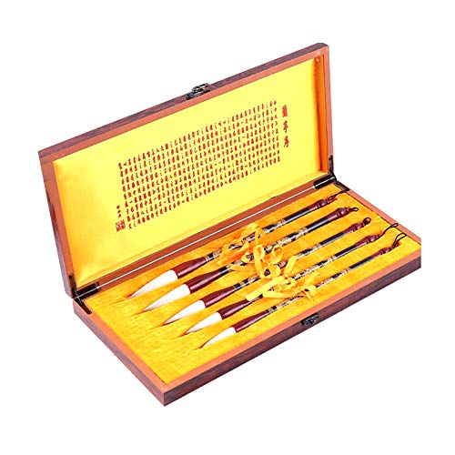 Chinese Calligraphy Brush Pen,Brush Chinese Brush for Beginner Students Calligraphy and Drawing Calligraphy Sumi Brush Chinese Brushes Set 5 Pcs Color : Wolf Hair