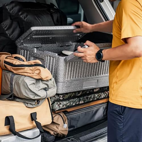 XJOYSL7921 Camping Storage Bag ﻿ 40L/10.5 Gallon Outdoor Camping Storage Box, Folding Waterproof Lightweight Travel Food Snacks Sundry Luggage Bin EPP Material Crate Utility Box