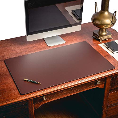 Dacasso Chocolate Brown Leatherette 34" x 20" Without Rails Desk Mat (P3433)
