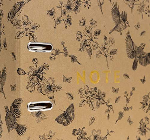 Interdruk Lever Arch File A4 75 mm - Natural Brown Kraft - Birds