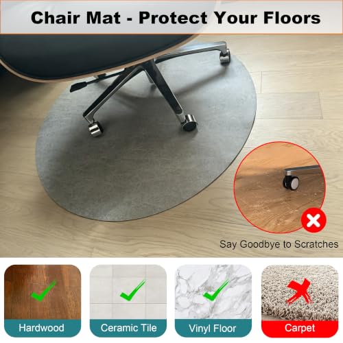 CWAQWC Heavy Duty Hard Floors Office Chair Mat for Wood/Tile Protection