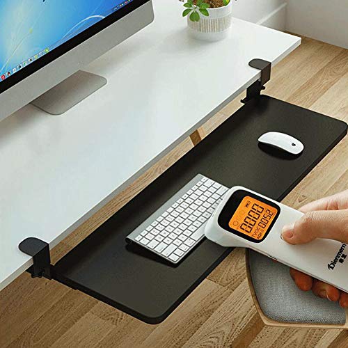 ACXZ Keyboard Tray Under Desk Sliding with C Clamp Mount System, Slide-Out Platform Computer Keyboard Drawer, for Typing, No Drilling(52cm×25cm, 65cm×25cm, 75cm×25cm)