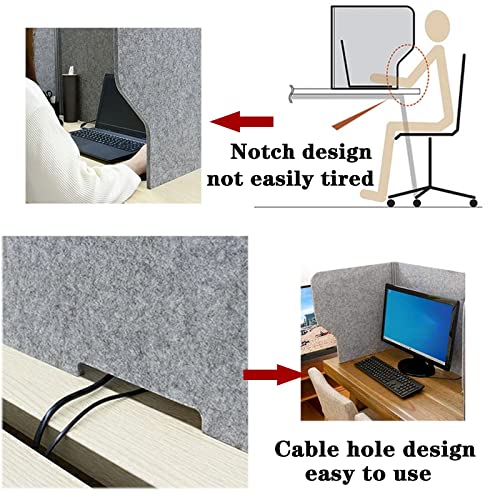 Folding Portable Desk Privacy Panel Reduces Noise And Visual Distractions, Freestanding Privacy Panel Acoustic Partition, For Offices Schools Libraries 2pc Noise Reduction Desk Barrier ( Color : GRAYS
