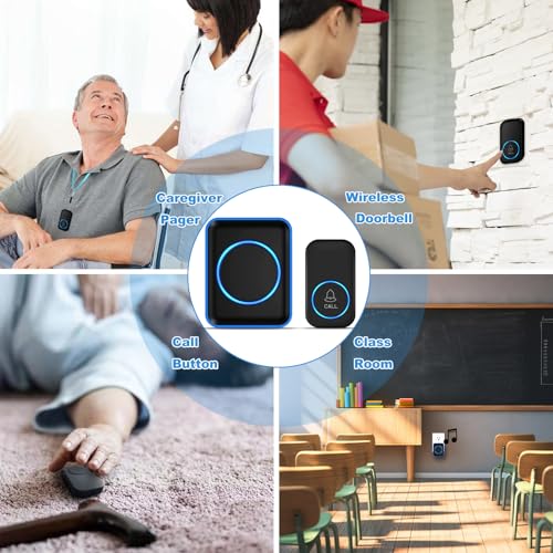FullHouse Caregiver Pager Wireless Emergency Call Button for Elderly