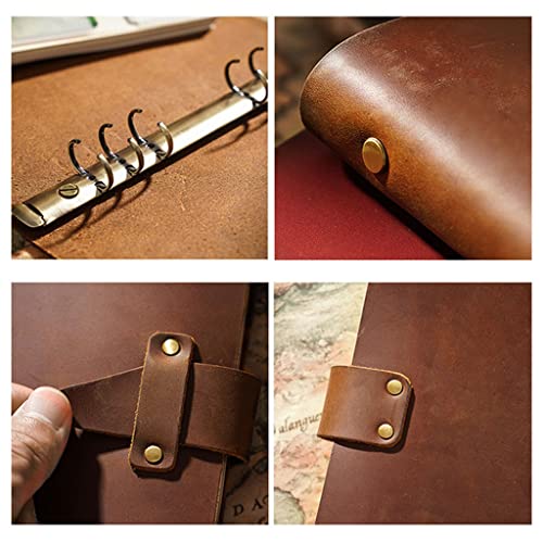 NSUQOA JSEIAJB Leather Notebooks and Journals A5A6 Retro Spiral Binder Planner Diary Office Business Stationery(D)