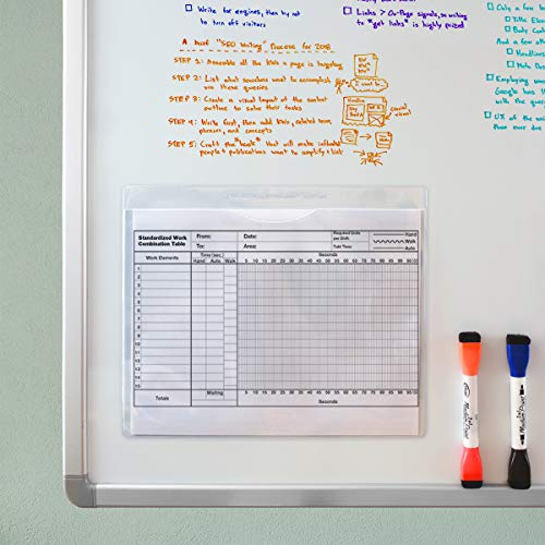 StoreSMART – File Jacket with Magnetic Back - 50-Pack – Clear Plastic Back, Clear Plastic Front - 8 1/2 x 11 - Lean / 5S / Six Sigma (FJ85STCM-LEAN-50)
