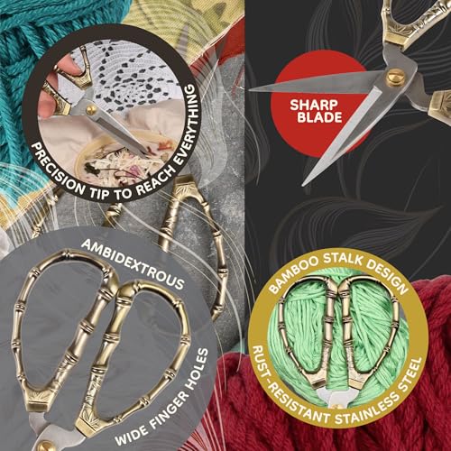 JubileeYarn Bamboo Style Embroidery Scissors - Assortment - 15 Scissors