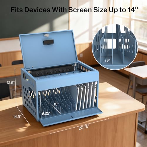 POCHAR 16-Device Charging Station for Classroom, Fully Assembled