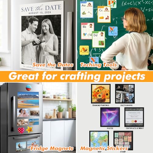 GcFoir Adhesive Magnetic Sheets 8.5 x 11 Inch, 50 Packs Magnetic Sheets with Adhesive Backing - 0.5mm Thickness Flexible Magnet Sheets for Dies Storage, Craft Projects, Photos, School, Office