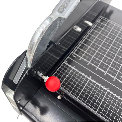BREVELTION 12.2" Steel Paper Cutter, A4 Manual Desktop Stack Paper Trimmer Guillotine, with Scale and Security Lock, 1.57" Cutting Thick, for Home Office