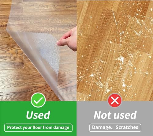 SHAREWIN Office Chair Mat for Hard Wood Floors - 30"x48" Heavy Duty Anti-Slip Hardwood Floor Protector Rug - Easy Clean