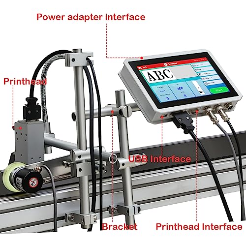 PEKOKO Industrial Inkjet Printer LBX1000 Plus Online Batch Coder for Printing Text, Number, Manufacturing/Expiry Date, Time,MRP,Qr Code,Barcode,Logo,Graphics