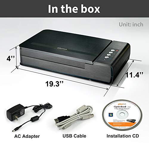 Plustek OpticBook 4900 Flatbed Scanner + File Sorting Software eBook Maker