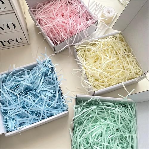 HongJP Shredded gift filler 300g Multi Color Shredded Raffia Paper Filler Craft Confetti Cut Tissue Paper Gift Box Packaging Filling Material