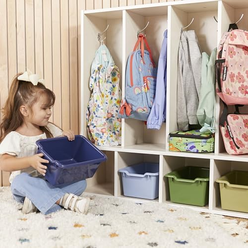 ECR4Kids Streamline 5-Section Toddler Coat Locker with Bench and Bins, Kids Furniture, Earthtone