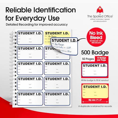 The Spoiled Office Student Sign in Book, 500 Blue ID Badge Stickers