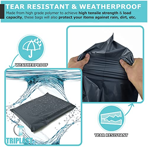 Triplast 12 x 16-Inch Plastic Mailing Postal Bag - Grey (Pack of 100)