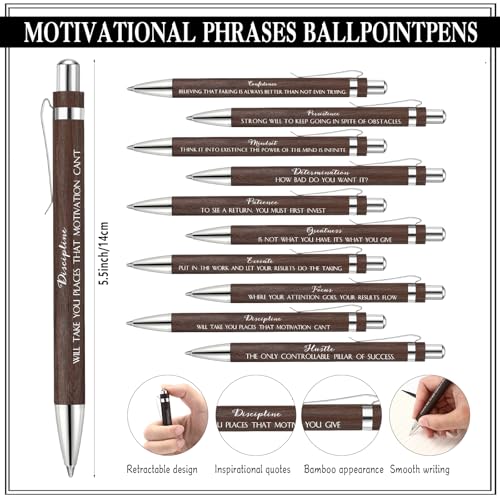 80 Pcs Motivational Inspirational Notebook Bulk with Notes Pen,Black