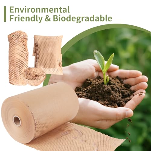Viecam Eco-Friendly Honeycomb Packing Paper - 15" x 1700' | 100% Recyclable Kraft Material, Ideal for E-Commerce, Moving, and Small Business Shipping