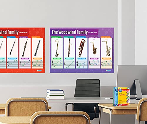 Instrument Family Music Posters - Set of 6, Extra Large, 33" x 23.5"