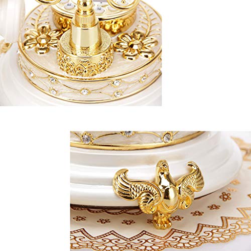Telephone Antique Telephone European Antique Retro Phone Creative Fashion Home Landline Garden Office Telephone Landline WD (White b)