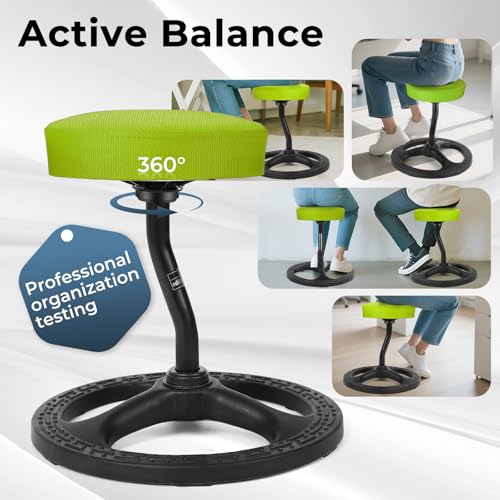Upaloop ADHD Chair for Kids, Yoga Chairs for Adults, Wobble Stool Active Flexible Seating Desk Chair with Non-Slip Base and Washable Seat Cover for Stability, Balance, Yoga, Office, School, Classroom