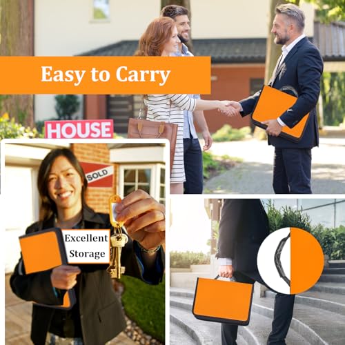 Ehoehu Portable Key Organizer with Handle, Fireproof and Waterproof Key Case, Key Holder with 54 Hooks and Tags Portable Key Storage Book for Offices Real Estate Agencies Hotels and Rental Management
