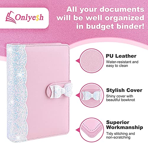QERTYHKK 14Pcs A6 PU Leather Notebook Refillable Money Saving Binder Organizer, with Cash Envelopes for Budgeting,Self-Adhesive Labels