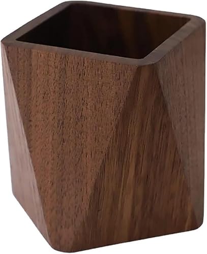 MQELHKCYSGX Black walnut pencil case for organizing stationery, office supplies organizer pen holder, cup