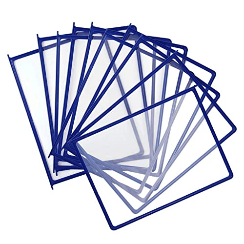 JDXQBLD Wall Mount Reference Organizer - Catalog Display Rack, 10 Panels Wall Display System, Wall Mount Display Panels, Metal Panel System, for Warehouse, Workshop, Shop, Labora,Blue
