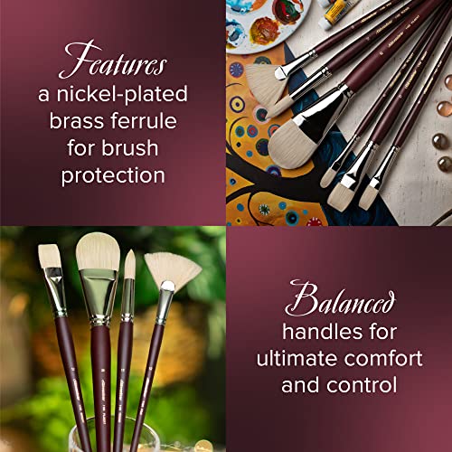 Silver Brush Limited Silverstone Filbert Oil Brush, Size 18, Long Handle