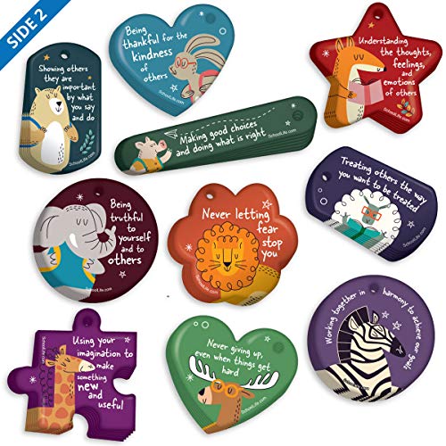 Social & Emotional Learning (SEL) Character Trait of Month Brag Tag Value Pack: 250 Tags (25 Tags for Each Shape)