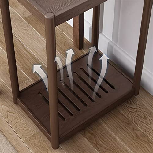 VHDY85KA Office 2-Tier PC Tower Stand, Mobile CPU Stand Holder with Invisible Casters Wheels, Wooden Rolling PC Case Floor Stand Fit Most PC Case Accessories(Natural,Small)
