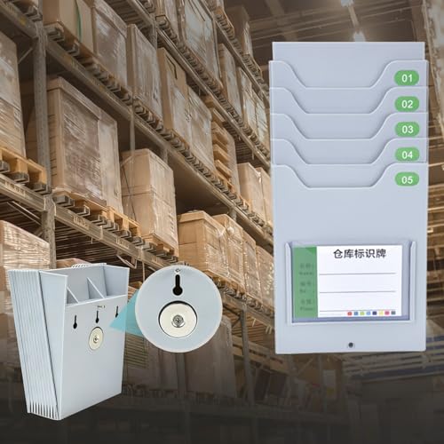 RENLXFI Time Card Rack Warehouse Material Card Holder, Retractable 5/10/15/20/25/30/40/50 Slots Plastic Information Cards Organizer for Office Factory(5 Slots)