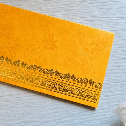 LoveNspire Money Envelopes (7 x 3 Inch) Decorative Golden Border Shagun Lifafa for Indian Wedding, Birthday | Cash Gift Holder & Home Savings Organizer Multicolor 50