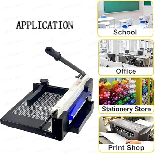 LjlXanthiper Guillotine Style Paper Trimmer,Manual Paper Trimmer with Automatic Safety Guard and Side Ruler,Solid Steel Base,Guillotine Style A4 Paper Trimmer for Office,School,Craft Room