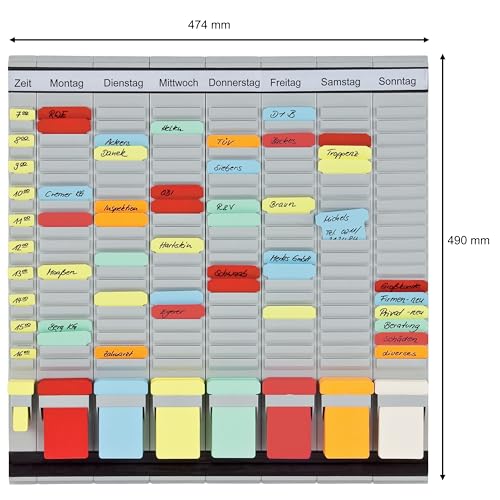 Franken PV1020 T-Card Office Planner with German Headings 47.4 x 49 cm 7 + 1 Index 20 Items