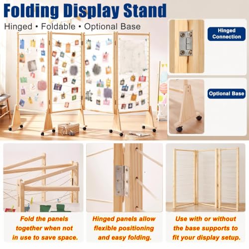 WWZHYX Small Wooden Display Rack No Wall Mount, Mobile Booth on Wheels