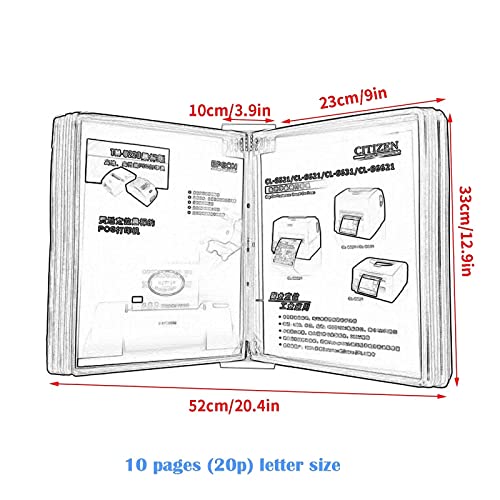 Wall Mounted Reference System,Wall Mounted Reference System, 10 Double Sided Flip Display Folder, Folder Binder, Desktop and Wall Display, for Display A4 Documen(Black)