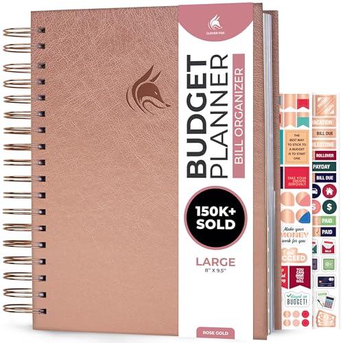 Clever Fox Budget Planner & Monthly Bill Organizer, Large Rose Gold