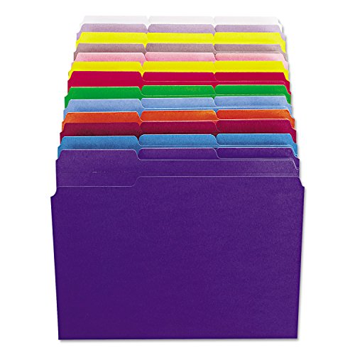 Smead 12034 File Folders 1/3 Cut Reinforced Top Tab Letter Blue 100/Box
