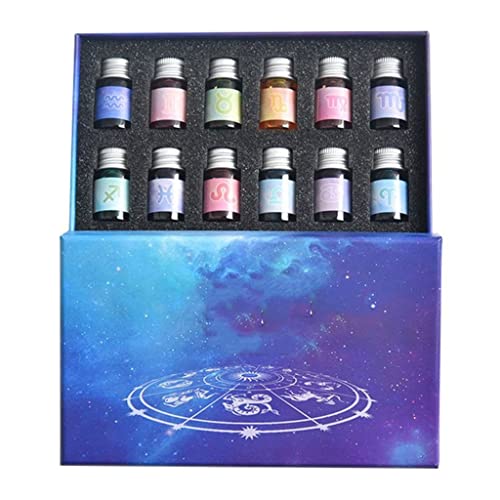 UOHLCX HBJWOV 12 Constellation Ink Gold Powder Glass Dip Pen Student Writing Signature Filling Fountain Pens Office Supplies