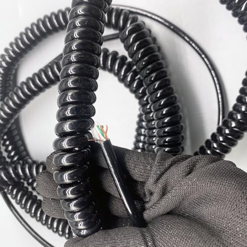 8 Core 22AWG Coiled Spring Cord, Spiral Network Cable for Handwheel