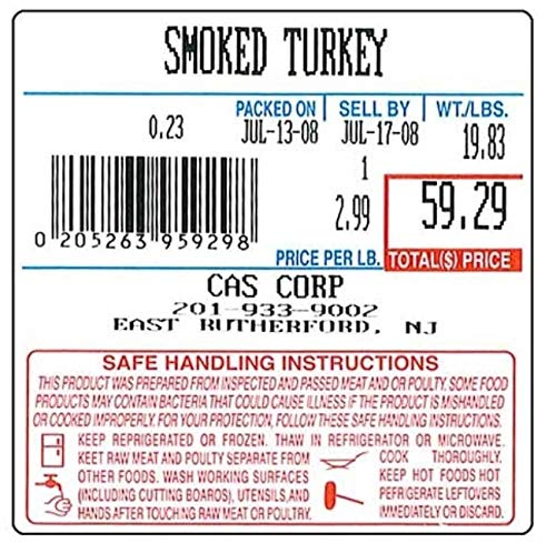 CAS LST-8040 Printing Scale Label, 58 x 60 mm, UPC/Safe Handling - CASE of 12 Rolls