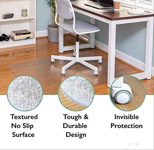 Clear Vinyl Plastic Runner Rugs Protector - Matte Frosted PVC Heavy Duty Office Chair Mat for Carpet Low/Medium/High Pile, Long 104 112 120 128 136 144 152 inch