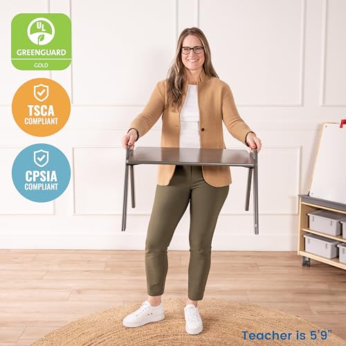 ECR4Kids Table2Go Portable Lap Desk for Kids, Grey Wash