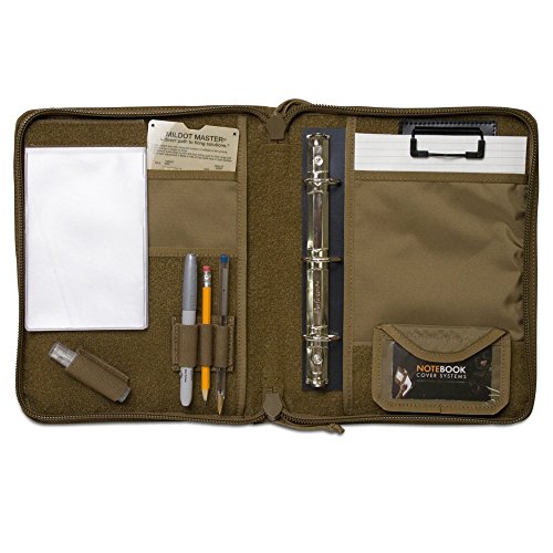 TACTICAL NOTEBOOK COVERS Tactical 3-Ring Binder Cover | Zippered Case for Military Field Admin & Map Storage | Fits 5.5” x 8.5” Paper | Tactical Organizer with Durable Protection for Field Use (Black)