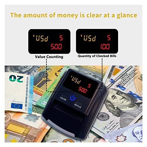 Portable Money Counter Machine Mini Money Counter Counterfeit Bill Detector Automatic Money Detection By UV MG Images Paper Quality Size