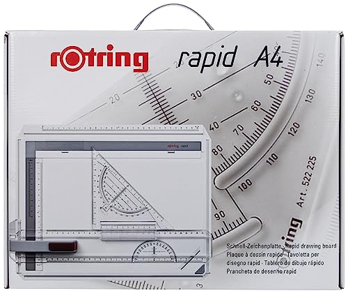 rOtring Rapid A4 Drawing Board | Technical Drafting Table with Guide Rails & Media Markings