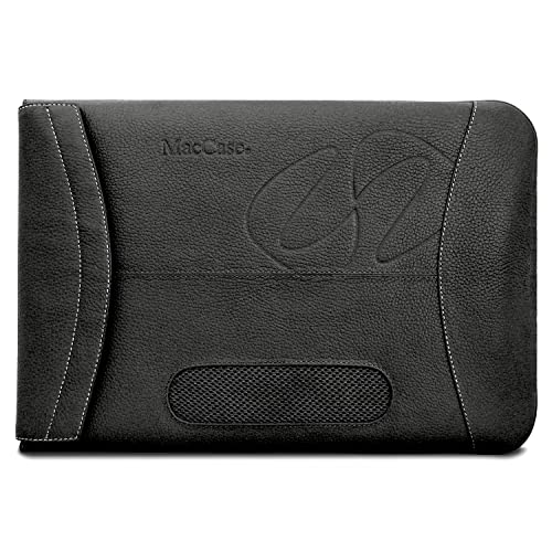 Premium Leather Laptop Sleeve for 13 MacBook | Protective Notebook Computer Cover Case Fits All 13 Pro and Air Models by Designer Michael Santoro -BK